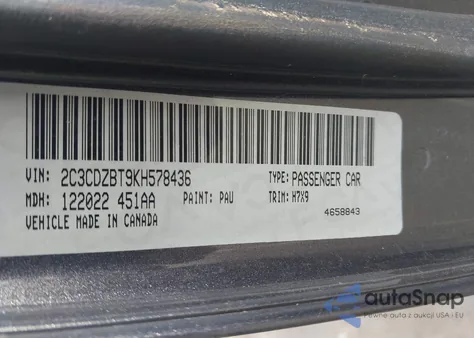 2019 Dodge Challenger R/T z USA, uszkodzony, nr VIN 2C3CDZBT9KH578436